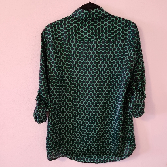 Michael Kors Green and black button up shirt, size small - Picture 5 of 9